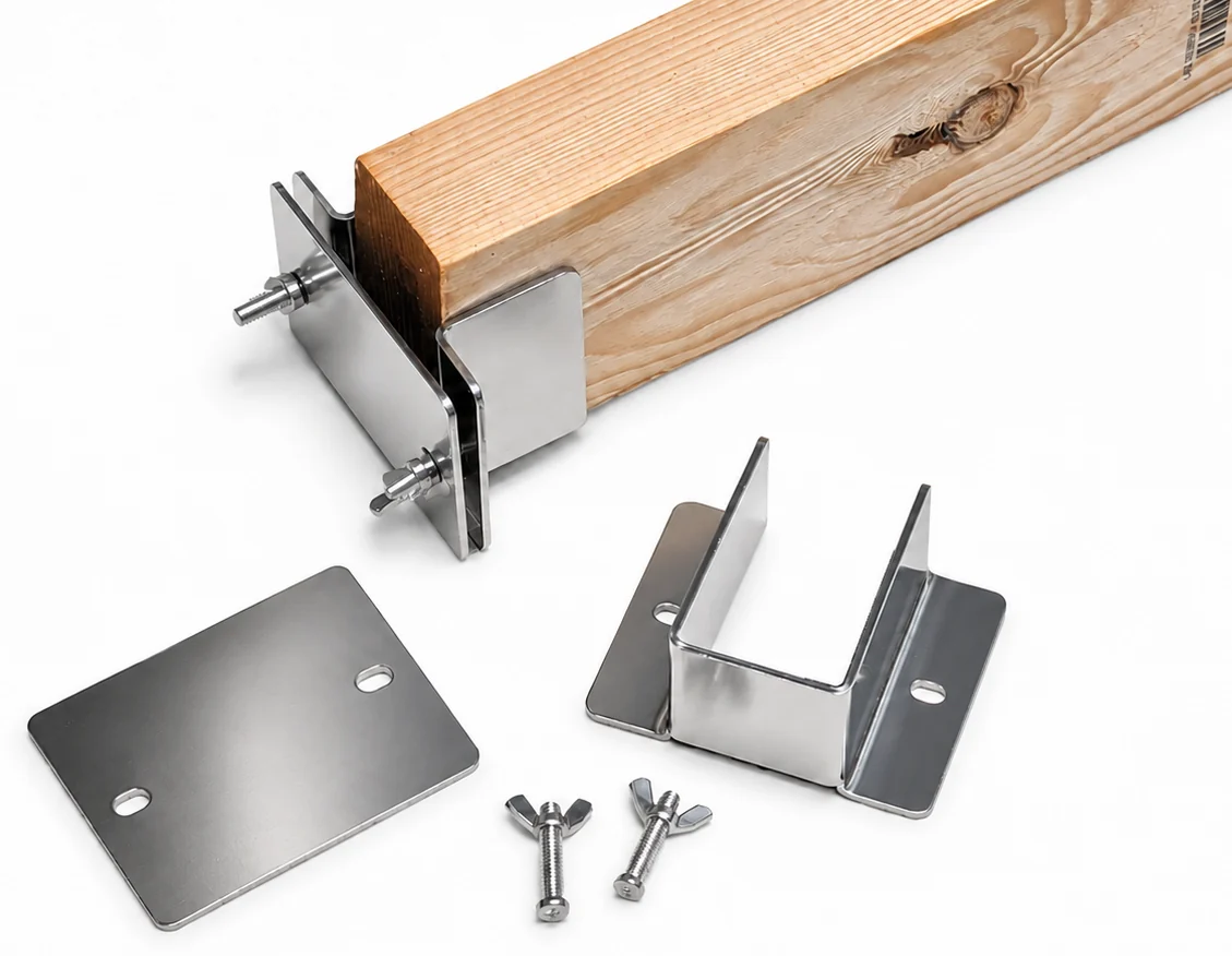 Stud 2x4 Parrot Perch Holder with mounting plates and wing-nut hardware